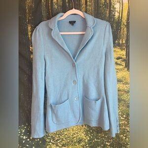 💙 Talbots Blue 100% Merino Wool Blazer Cardigan – Size S